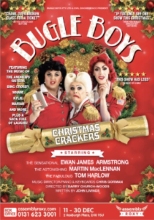 Bugle Boys Christmas Crackers poster, 11 to 30 December, Assembly Roxy
