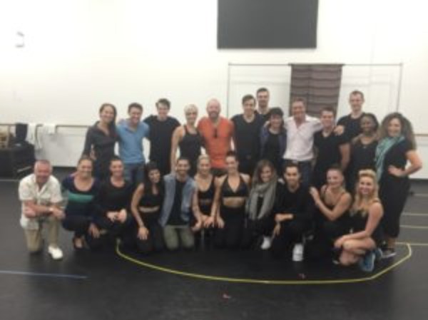 The cast and crew of My Revolution in rehearsal